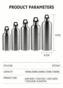 Purple Stainless Steel Vacuum Water <b>Bottle</b> With Carabiner Minimalist Design For Travel - Product Image 5