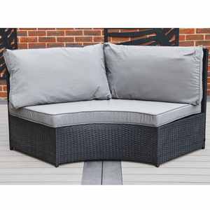 AJUNION8シーターラウンド籐ガーデン家具ダイニングセット省スペース屋外ダイニングソファセット - Product Image 2