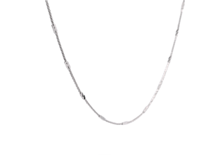 Sleek V Textured White PT950 Neck Cordon with Square <b>Rope</b> Strands Minimalist Business Unisex All Day Platinum Gift Adornment - Product Image 3