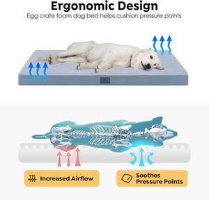 Поднятая кровать для собак, охлаждающая уличная большая кровать для домашних животных, трехстороннее ограждение, квадратная конструкция, съемное покрытие, моющиеся маленькие животные - Product Image 4