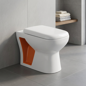 Siège de toilette WC en céramique double couleur, style rétro rustique moderne européen, pour salle de bain - Product Image 5