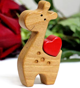 Hươu cao cổ bằng gỗ gia đình Câu Đố hươu cao cổ gia đình cha mẹ câu đố bằng gỗ 2 trong 1 bộ trang trí nhà - Product Image 4