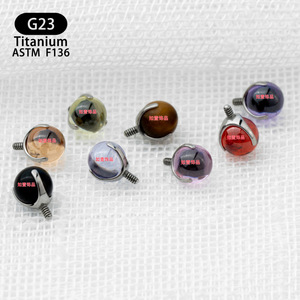 Clous en titane G23, 8 couleurs, sertissage à griffes, pour bijoux de piercing lèvre, nez, oreille - Product Image 2
