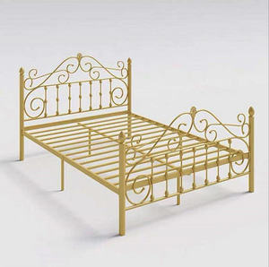 Lit en métal en vente chaude avec un design moderne, cadre de lit en fer de taille king pour la maison, meubles de chambre à coucher, lit en métal forgé pour <span class=keywords><strong>auberge</strong></span> - Product Image 2