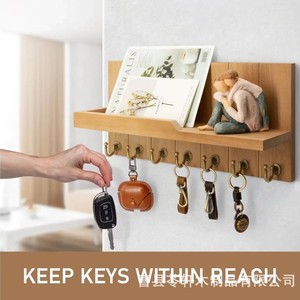 Nuevo perchero de pared de madera maciza decorativo para dormitorio, perchero de pared de madera para sala de estar, almacenamiento transfronterizo - Product Image 3