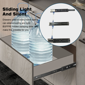 Meilleure vente 3 sections télescopique SPCC roulement à billes pleine extension silencieux cuisine salle de bain tiroir armoire meubles glissière - Product Image 3