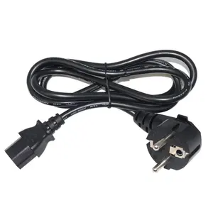 VDE CE câble d'alimentation ca à 3 broches fiche mâle vers femelle IEC C13 adapté à une utilisation comme cordon d'alimentation européen pour ordinateur PC