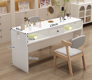 Estación de Manicura Premium Qumeng para Salón - Escritorio Moderno de Madera para Arte de Uñas con Almacenamiento para Estudio de Belleza - Product Image 2