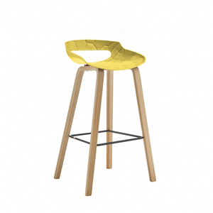 Taburete de Bar Nórdico de Madera Maciza con Asiento Geométrico Negro y Patas de Roble, Silla <span class=keywords><strong>Alta</strong></span> Moderna para Hogar, Bar, Hotel, Comedores, Ajustable y Giratoria - Product Image 5