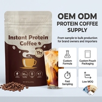 Poudre de café protéiné instantané à marque privée OEM, formule personnalisée, 227g, sachet de 15g de protéines