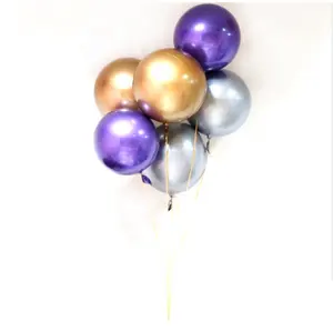 Wholesale 17 Inch Birthday Wedding Decorations Party Chrome Shiny Metallic Latex Balloons