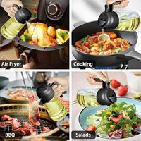 Pulvérisateur d'huile 2-en-1 de 470 ml pour la cuisine – Distributeur d'huile d'olive en verre avec fonction pulvérisation et versement – Accessoire de cuisine