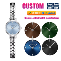 Montre à quartz vintage de luxe en acier inoxydable, mini, avec fermoir pliant, résistante à l'eau, design rétro minimaliste pour femmes - OEM