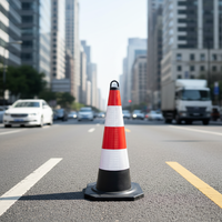 Cônes de signalisation robustes de 90 cm avec base lourde et réflecteurs pour les secours d'urgence et la logistique