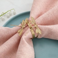 Porte-serviettes unique en métal en forme de libellule, boucle pour serviettes, décoration de table pour hôtel et restaurant