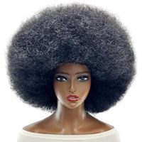 Perruque Synthétique ELI Afro Kinky pour Femmes, Courte, Bouclée, Fluffy, Disponible en Différentes Couleurs – Perruque Noire