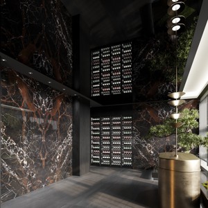 Lastra <span class=keywords><strong>in</strong></span> <span class=keywords><strong>Pietra</strong></span> Sinterizzata Effetto Marmo Nero Opaco per Top Cucina, Tavolo da Pranzo, Rivestimento Pareti - Campioni di <span class=keywords><strong>Pietra</strong></span> Sinterizzata - Product Image 3