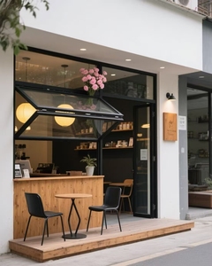 OEM thương mại nhà bếp thanh khí trụ cột đôi tráng men Bản lề cử<span class=keywords><strong>a</strong></span> sổ hợp kim nhôm khung gấp mở phong cách vượt qua cử<span class=keywords><strong>a</strong></span> sổ mái hiên - Product Image 1