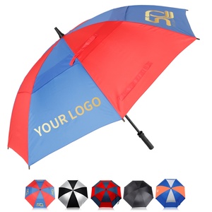 Sturdy Pongee Straight <b>Umbrella</b> Alternating Colors Stamping Technology 130cm Open Diameter Semi-Automatic Opening for Business - Product Image 1