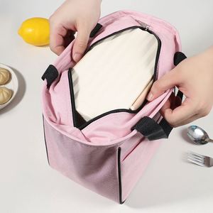 High Quality Large Capacity Food Storage Bags Pink Nylon Cooler, Bags Waterproof Kids Lunch Bags with Embroidery Patch Name/ - Product Image 4