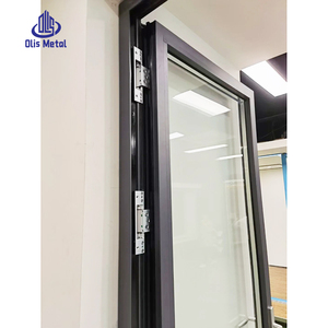 Porte battante isolée moderne pour entrée de cour, balcon, véranda, cloison en aluminium, portes intérieures en verre à charnières verticales - Product Image 6