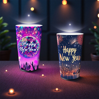 Tasses imprimées sur mesure Logo de la tasse à LED de Noël Lumière de tasse à LED en plastique personnalisée