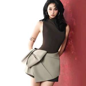 Robe de sport sexy et amincissante pour femmes, jupe à lacets et nœud bandage, robe de bureau de couleur unie, jupe crayon courte et mince - Product Image 2