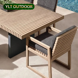 Nórdico Hotel al aire libre mesa y sillas Villa piscina muebles de exterior Resort Patio comedor sillas de teca conjunto impermeable sillas de jardín - Product Image 1