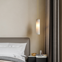 Lustres en marbre de luxe, décoration moderne pour salon, luminaire suspendu en albâtre à tête unique, lampe suspendue en albâtre pour chambre à coucher