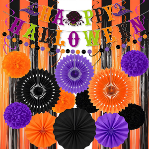 Hot <strong>Sale</strong> <strong>Halloween</strong> Party <strong>Decor</strong> Kit Banner Honeycomb Fans Tinsel Garland Circle Cutouts Spiral Ornaments Ceiling Hanging <strong>Decor</strong> - Product Image 3