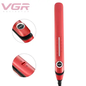 VGR-Plancha profesional de pelo, herramienta de peinado con placa recubierta de cerámica, rizador de hierro plano con pantalla LCD, V566R