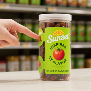 Tùy Chỉnh Trong Suốt Màu Trắng Vinyl Biểu Tượng Nhãn Dán Nhãn Không Thấm Nước PVC Mã Thanh Thủy Tinh Nước Trái Cây Nước Giải Khát Jar Chai Tự Dính - Product Image 1