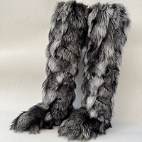 Nouvelles Bottes Hautes en Fourrure de Renard pour Femme Hiver 2026 – Bottes Chaudes et Moelleuses en Peluche pour Filles