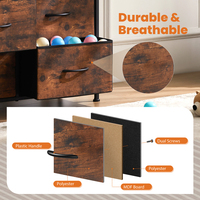 Commode moderne minimaliste pour chambre à coucher, armoire haute avec 9 tiroirs de rangement en tissu, organisateur de placard pour vêtements d'adultes et d'enfants