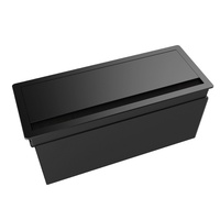 Boîte de gestion des câbles en aluminium étanche à fermeture douce pour bureau moderne, avec passe-câbles brosse