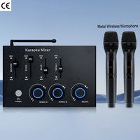Micrófono Inalámbrico Profesional de Metal, Sistema de Karaoke, Mezclador, Receptor, Micrófonos Dobles, HD ARC Óptico, BT 5.0, Smart TV, Cine en Casa, PC