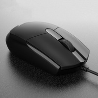 OMW910 1200 DPI Optical Wired Mouse Matte Black Gaming Style USB Compatible Laptop Chromebook Notebook for Left Right Hand Use
