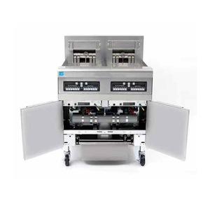 Friteuse électrique commerciale à double compartiment en acier inoxydable, entièrement automatique, équipement de restauration avec chariot de filtration d'huile intégré - Product Image 1