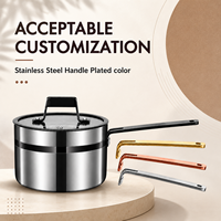 LEOZ Luxe – Ensemble de 9 casseroles en acier inoxydable avec couvercles en verre et poignées, compatibles four/lave-vaisselle, gaz et induction, pour une cuisson saine