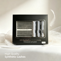 Kit de cils en grappe DIY personnalisables en gros, 30+40D, pré-faits, volume 9-16mm, faux cils en vison synthétique de longueurs mixtes