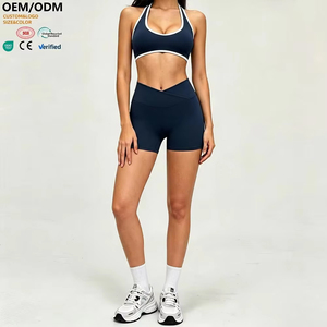 批发露背挂脖背心健身服套装低起订量柔软舒适女式瑜伽普拉提服装时尚运动服套装 - Product Image 1
