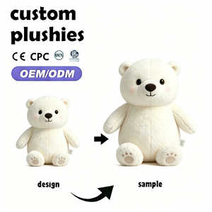 Venta Directa de Fábrica, Osos Polares Blancos de Peluche Personalizados Hechos con Técnica de Bordado, con Peluche Suave y Agradable al Tacto - Product Image 1