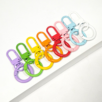 Petit fermoir de porte coloré en métal peint, porte-clés pivotant, clip à pression, crochet rotatif pour accessoires de bijoux DIY