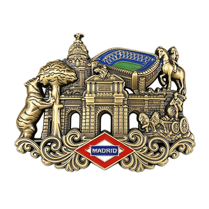 Imán de la Ciudad de <span class=keywords><strong>Madrid</strong></span> Personalizable de Alta Calidad, Recuerdo Turístico de España con Estadios y Lugares Emblemáticos - Product Image 1