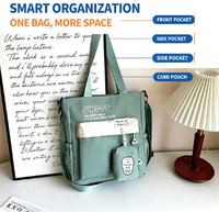 Lage minimale bestelhoeveelheid mode Japanse stijl fris zoet fruitpatroon waterdichte tote schoudertas crossbody tas dames casual klaslokaal polyester