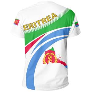 Maglietta bianca con bandiera dell'eritrea stampa maglietta tradizionale eritreo all'ingrosso all'ingrosso maglietta con <span class=keywords><strong>testo</strong></span> logo personalizzato all'ingrosso - Product Image 3
