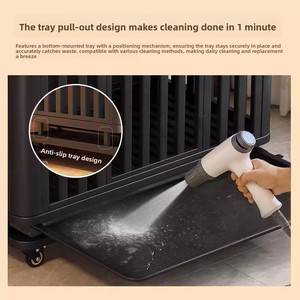 Cage pour chien écologique pour chiens de taille moyenne - Imperméable, facile à nettoyer, design villa avec une pièce et une salle de bain, anti-mastication, anti-évasion - Product Image 5