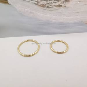 Joyería de <span class=keywords><strong>Piercing</strong></span> de Buena Calidad, Oro Amarillo Real de 14k AU585, Anillos de <span class=keywords><strong>Nariz</strong></span> en Forma de Aro, <span class=keywords><strong>Precio</strong></span> Bajo al por Mayor - Product Image 2