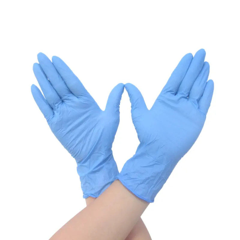 Vendita diretta in fabbrica guanti in Nitrile monouso per esame senza polvere senza lattice impermeabili per uso domestico