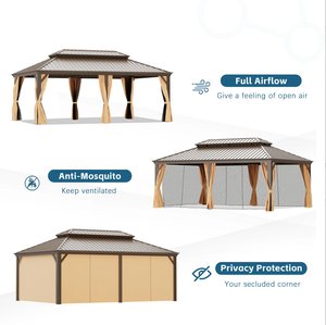Pergola motorisée réglable en <span class=keywords><strong>bois</strong></span> de cèdre au design moderne, taille personnalisée, double toit, permanente, pour jardin, avec revêtement en poudre - Product Image 3